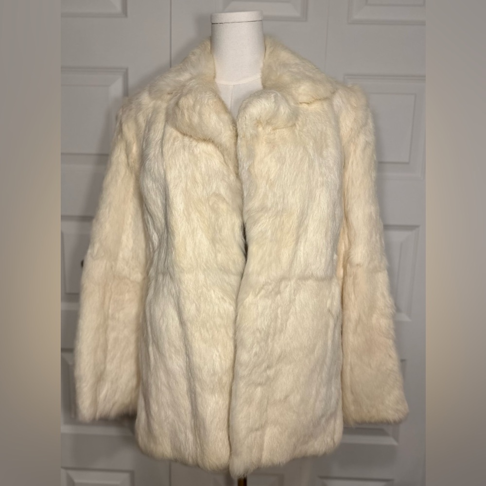 Genuine Cream Rabbit Fur Coat